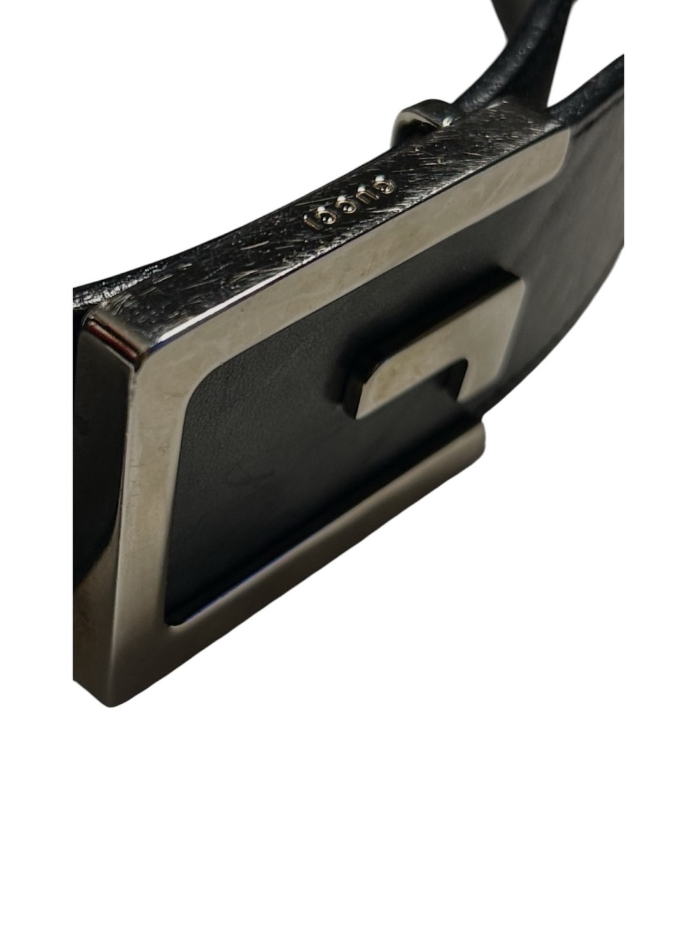 Gucci Tom Ford Square G Buckle Belt Black Leather Vintage 90s Size 85 - 34 - Picture 7 of 9
